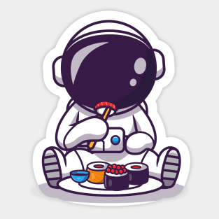 Cute Astronaut Eat Sushi Sticker